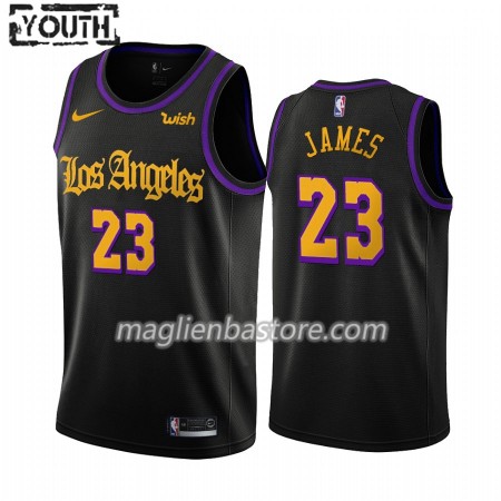 Maglia NBA Los Angeles Lakers LeBron James 23 Nike 2019-20 City Creative Swingman - Bambino